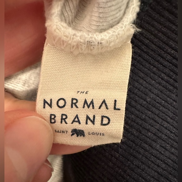 The Normal Brand Puremeso Duke Bomber Jacket Light Gray Navy Accents Size XL - Picture 4 of 10